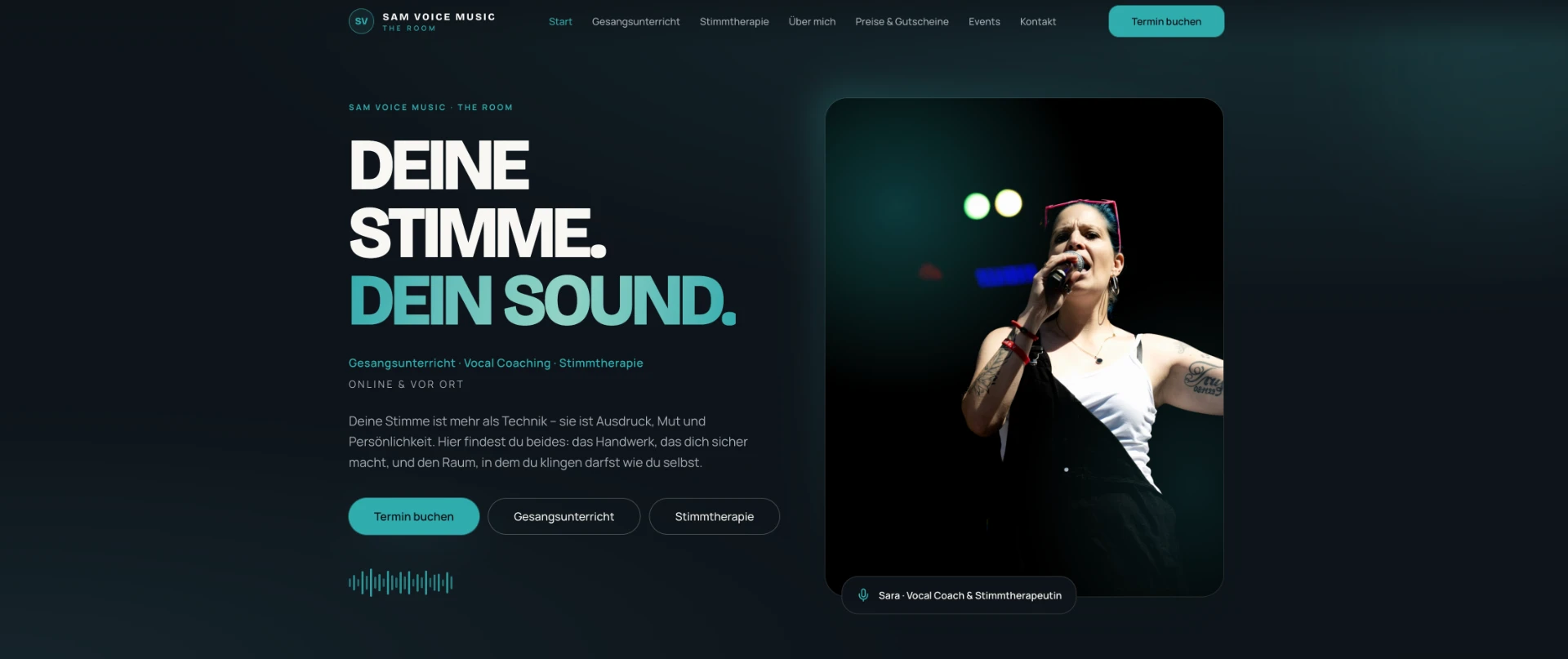 Screenshot der Webseite The Room